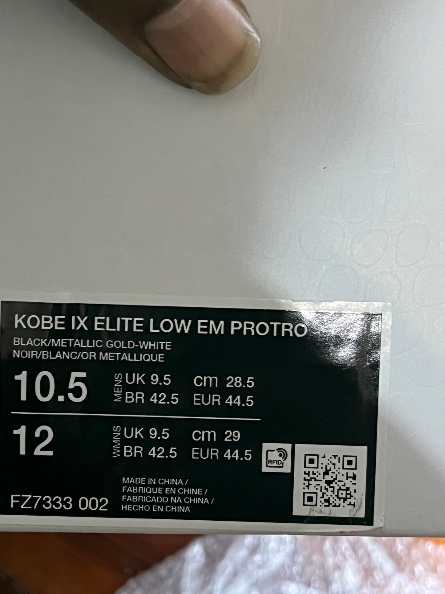 Nike Kobe 9 protro “‘Mambacita” sz 10.5