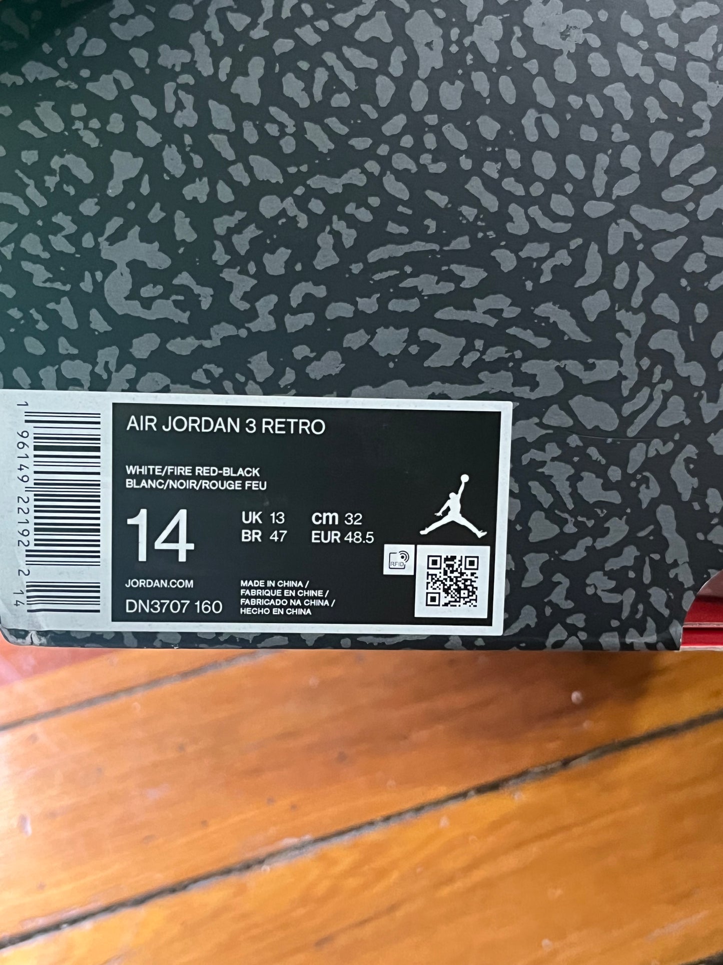 Jordan 3 Black Cement 2024 Sz 13